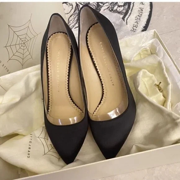 Charlotte Olympiasilk satin party heels size 6,5